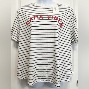 Striped T-Shirt with Red 'Mama Vibes' Print (maternity)